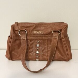 Vintage Bongo Faux Leather Gold Studded Brown Purse Bag 90's‎ Y2K